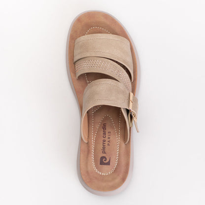 PC Sandal With Side Buckle And Asymmetrical Diamante Strap