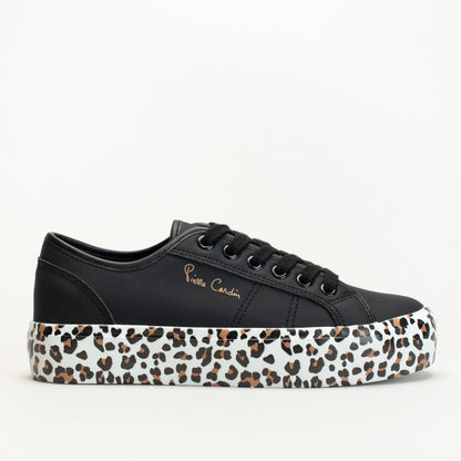 Pc Lace Up Sneaker With Animal Print Outsole _ 166554