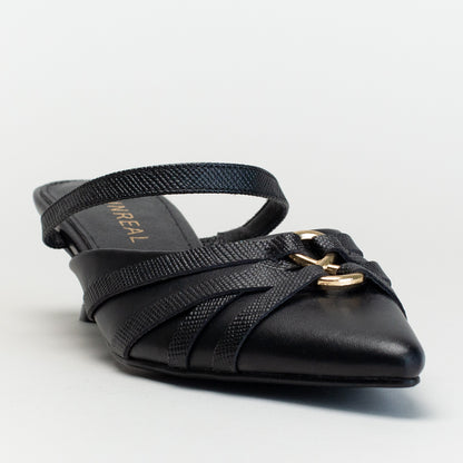 Pointy with Metal Trim-Black