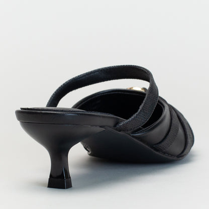 Pointy with Metal Trim-Black