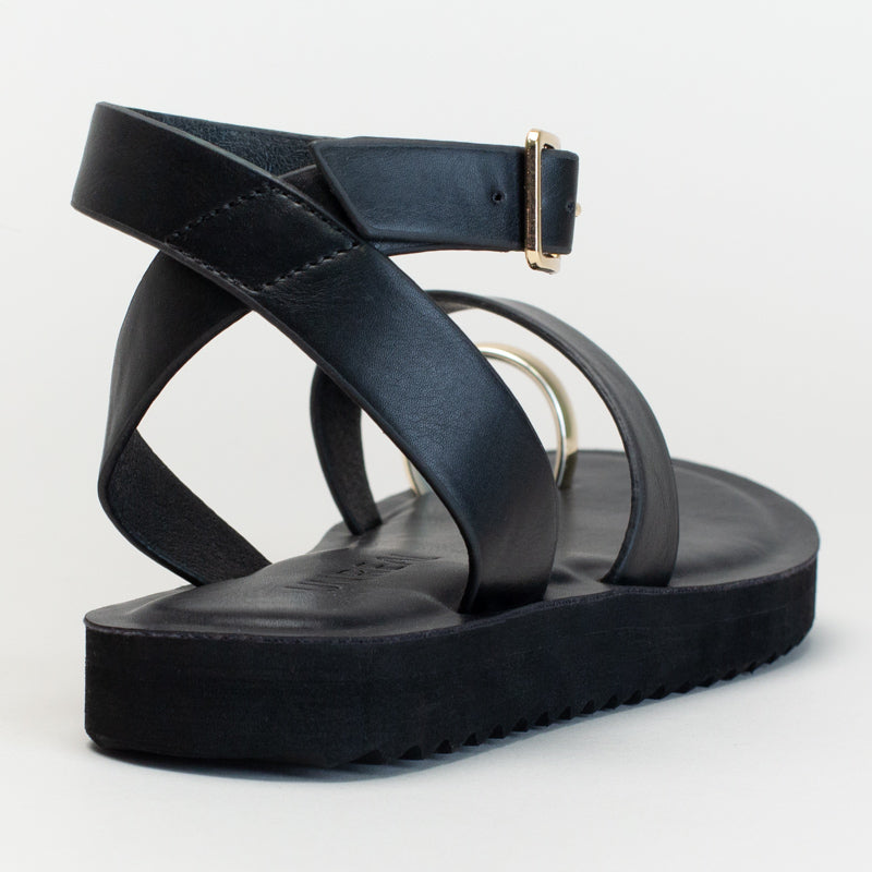 Toe Ring Ankle Strap-Black