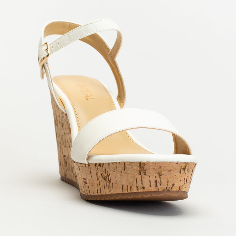 CORK WEDGE WITH ANKLE STRAP