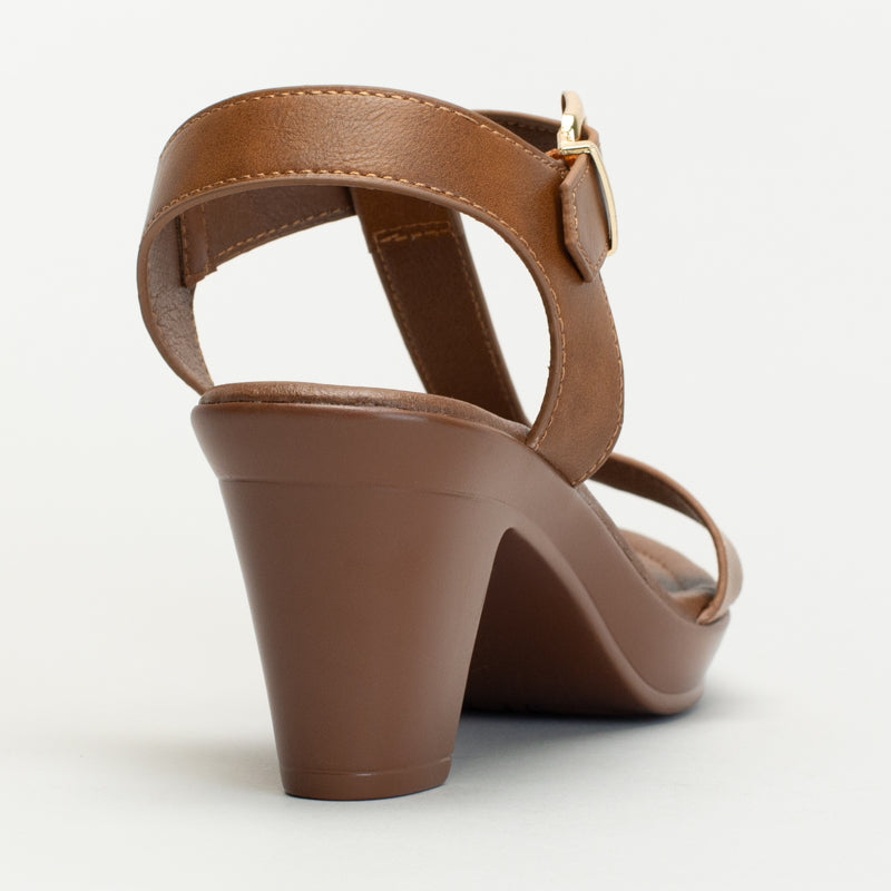 COMFORT T-BAR HEELED SANDAL