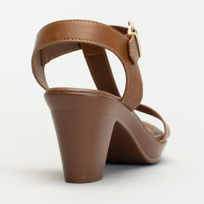 COMFORT T-BAR HEELED SANDAL
