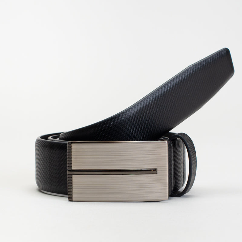 MENS SQUARE BUCKLE  TEXTURED BELT