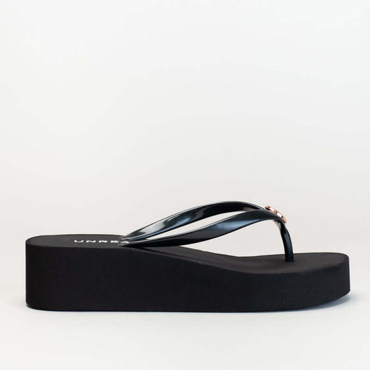 Toe Thong Printed Wedge