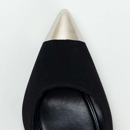 Sling back heel wht mattalic toe cap _ 161555