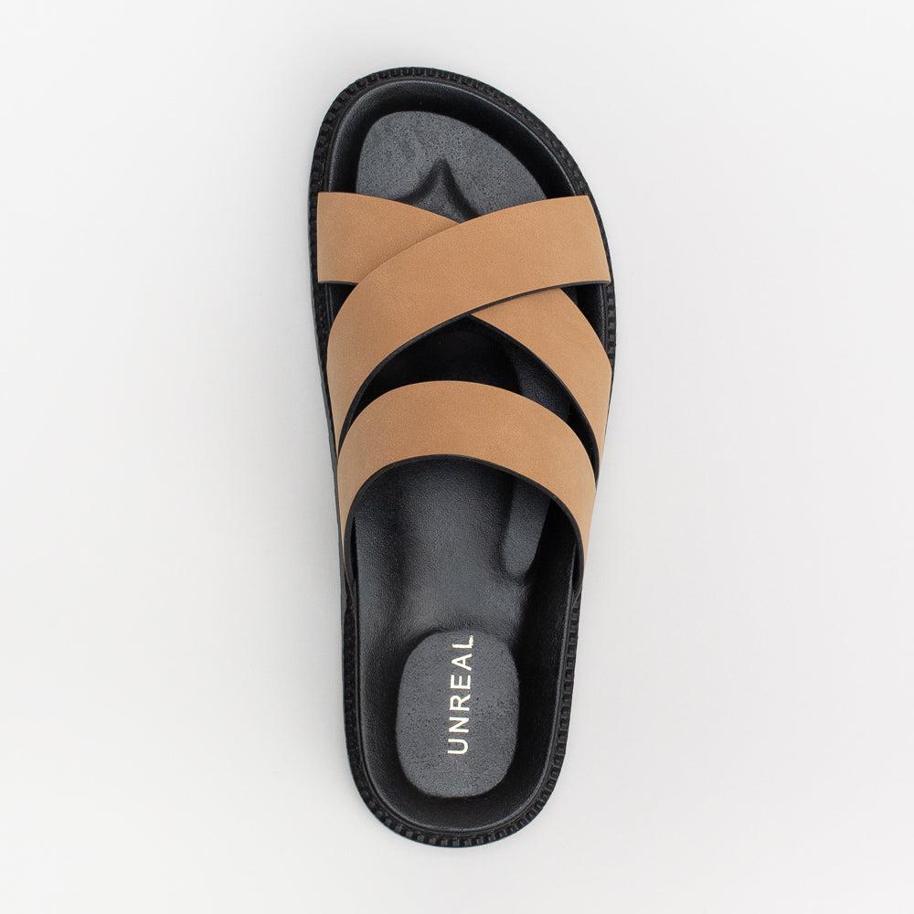 FOOTBED X-OVER SLIDE SANDAL