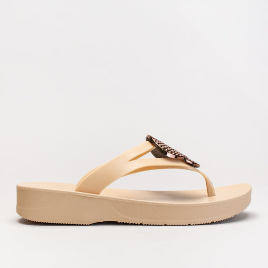 Wedge Thong Sandal With Trim
