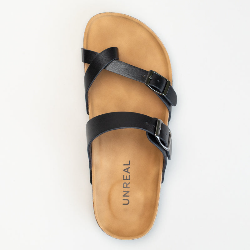 Unreal Ladies Toe Post Double Buckle Sandal