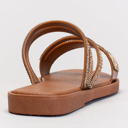 ASYMMETRICAL DIAMANTE SLIDE