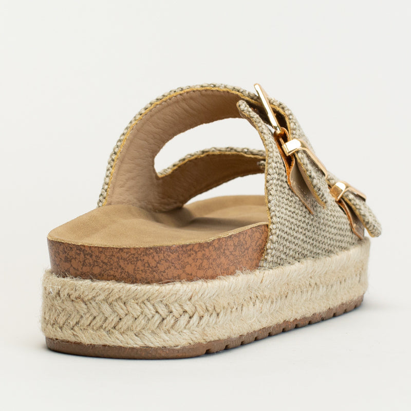 Double Buckle With Espadrlle Platform