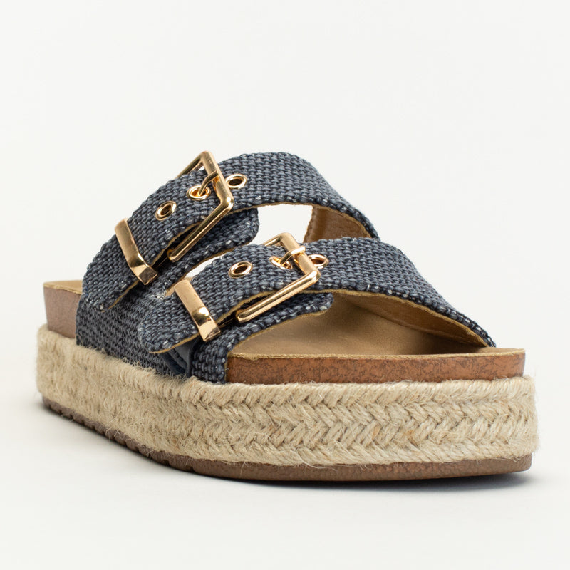 Double Buckle With Espadrlle Platform