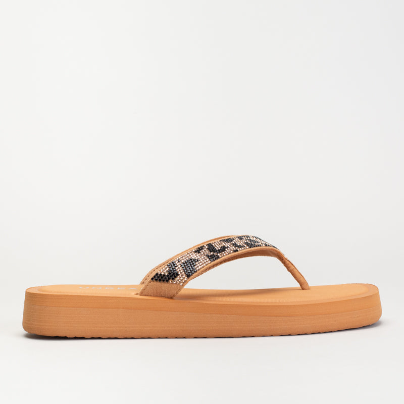 Animal Print Diamante Thong