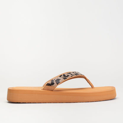 Animal Print Diamante Thong