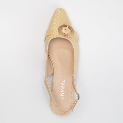 Rafia Look Flat Sling Back