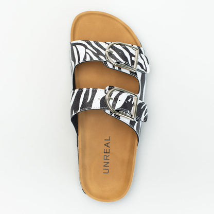 Double Buckle With Zebra Print