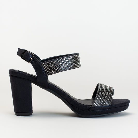 Ladies double diamante low platform