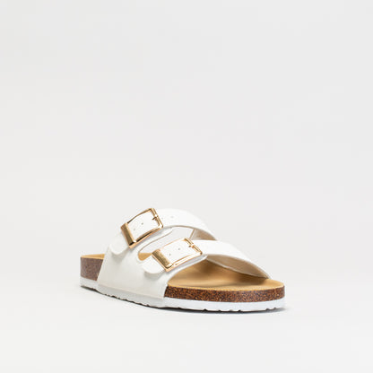 Double Buckle Footbed Mule Sandal