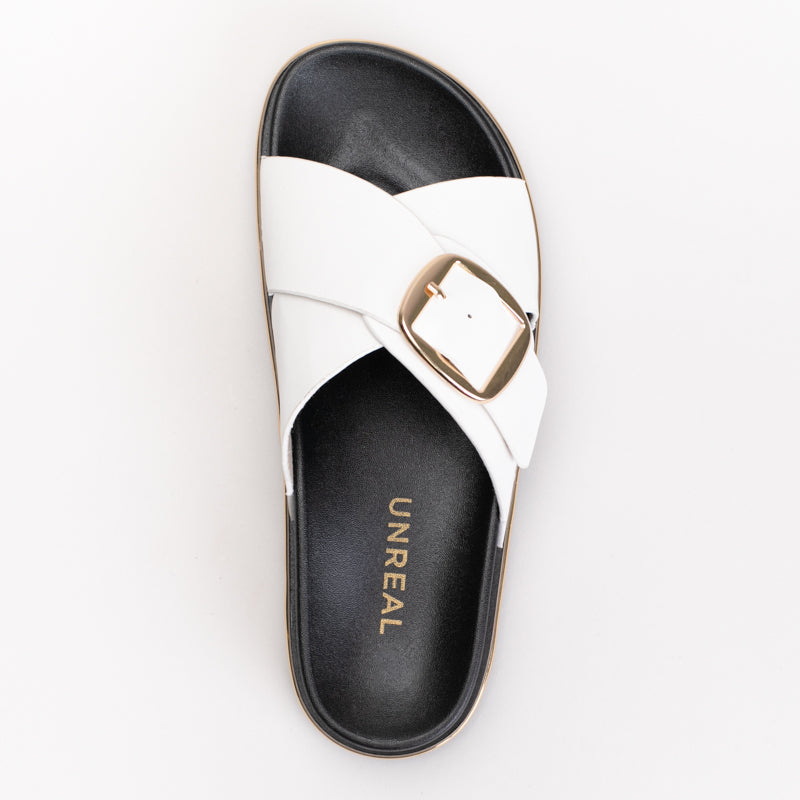 CROSSOVER SANDAL WITH SIDE BUCKLE