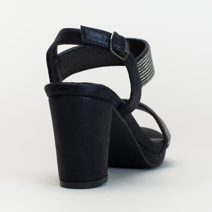 Ladies double diamante low platform