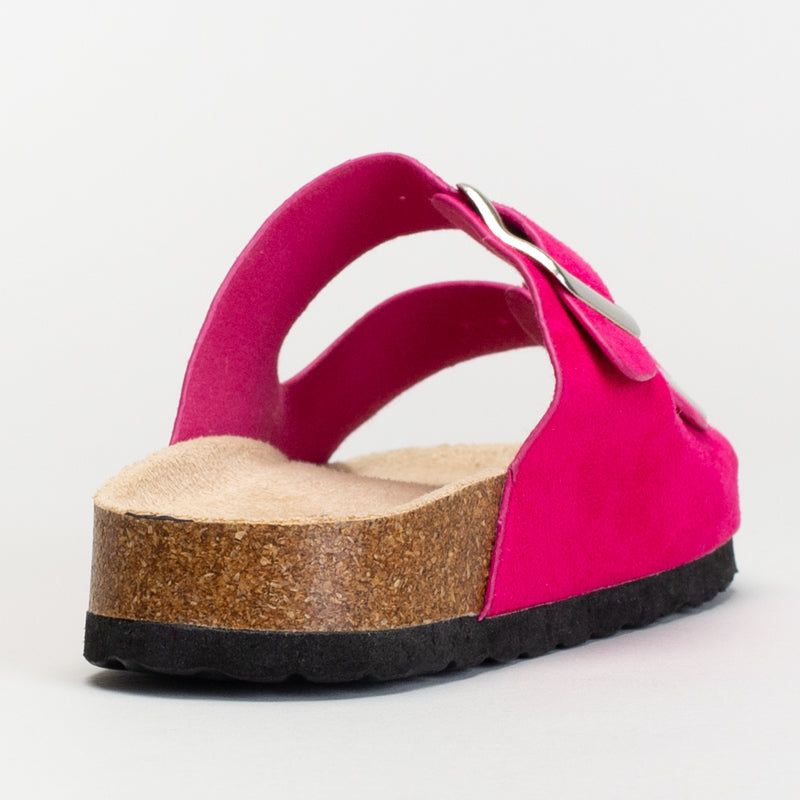 HOT PINK TWO BAND MULE