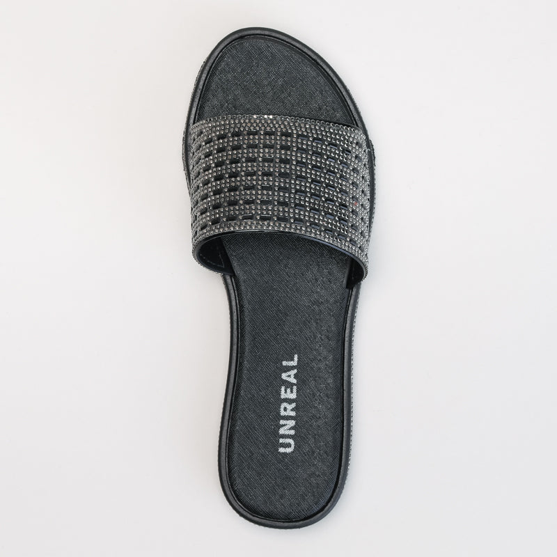 SLIP ON SANDAL WITH DIAMNTE UPPER