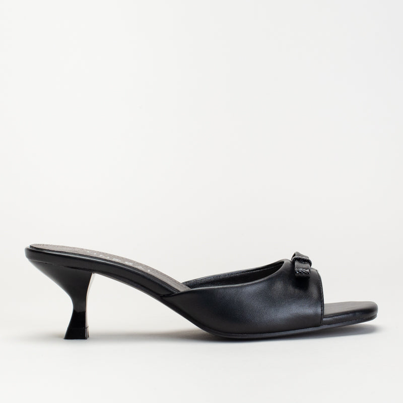 KITTEN HEEL MULE WITH BOW