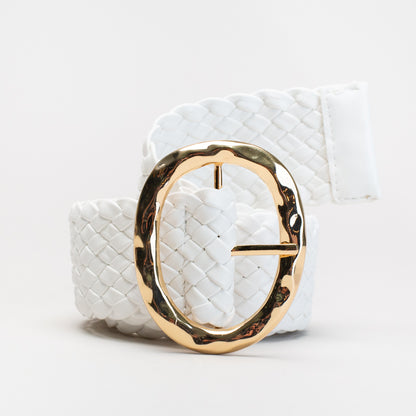 Weave oval buckle belt _ 165415