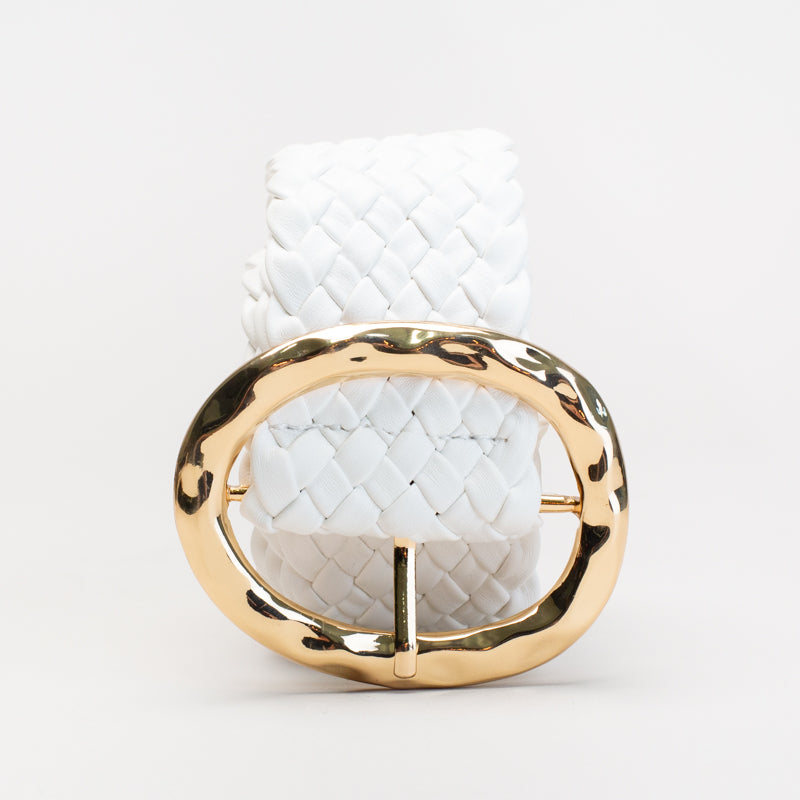 Weave oval buckle belt _ 165415
