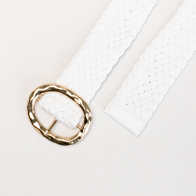 Weave oval buckle belt _ 165415
