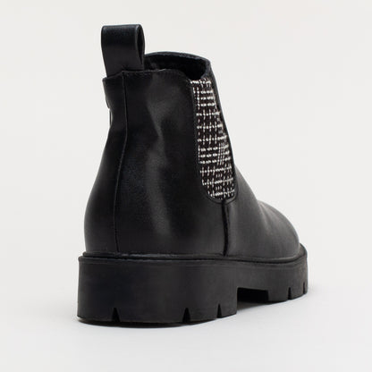 Tweed Gusset Boot _ 159057