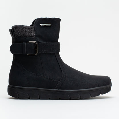Fur Block Heel Ankle Boot _ 160840