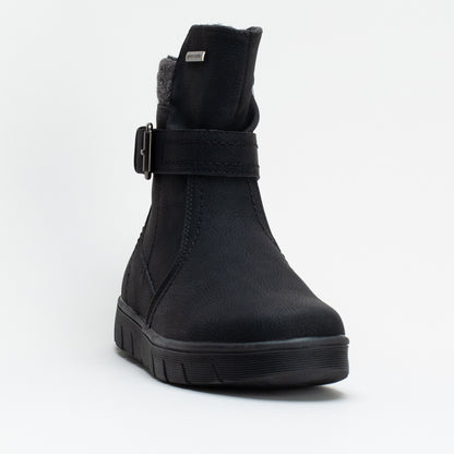 Fur Block Heel Ankle Boot _ 160840