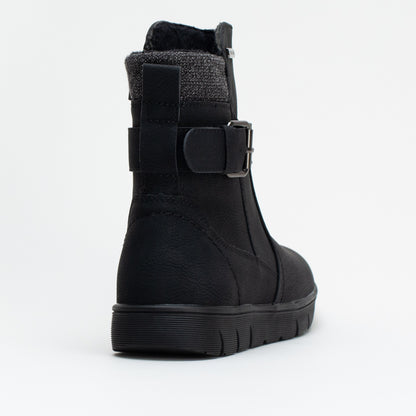 Fur Block Heel Ankle Boot _ 160840