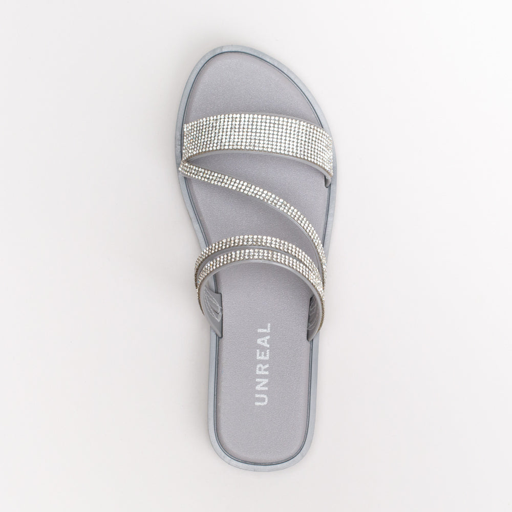 Unreal Ladies Jelly Diamante Sandal _ 155466