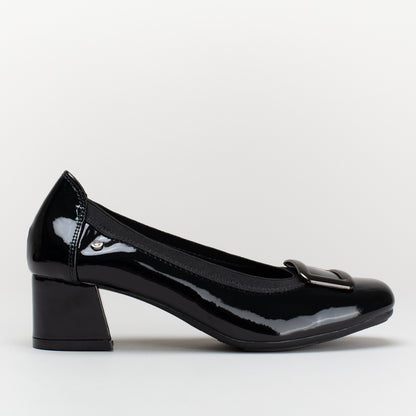 Block heel with oversized trim _ 161642
