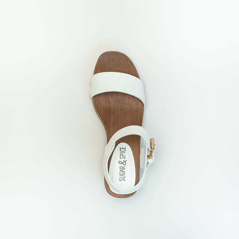 Older Girls Weave Wood Sandal _ 143034