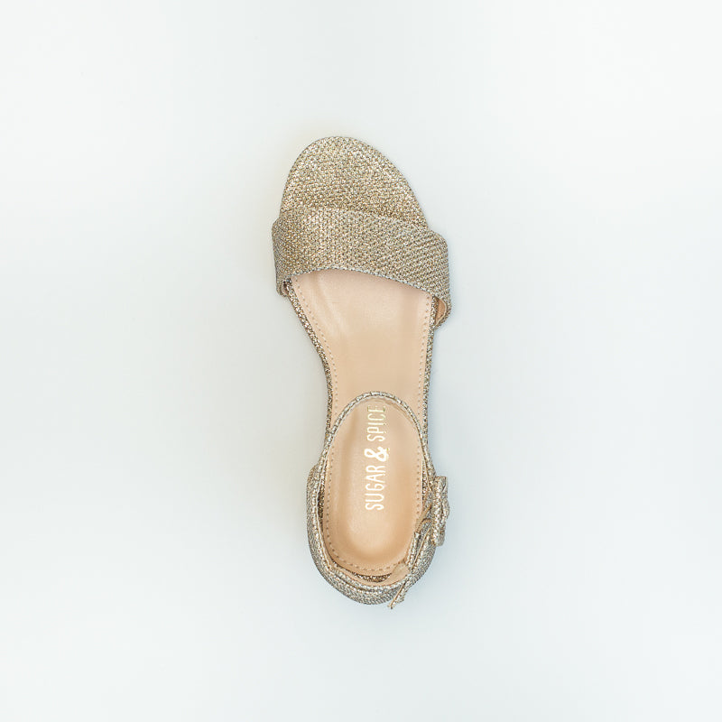 Older Girls Glitter Low Heel Sandal _ 143033