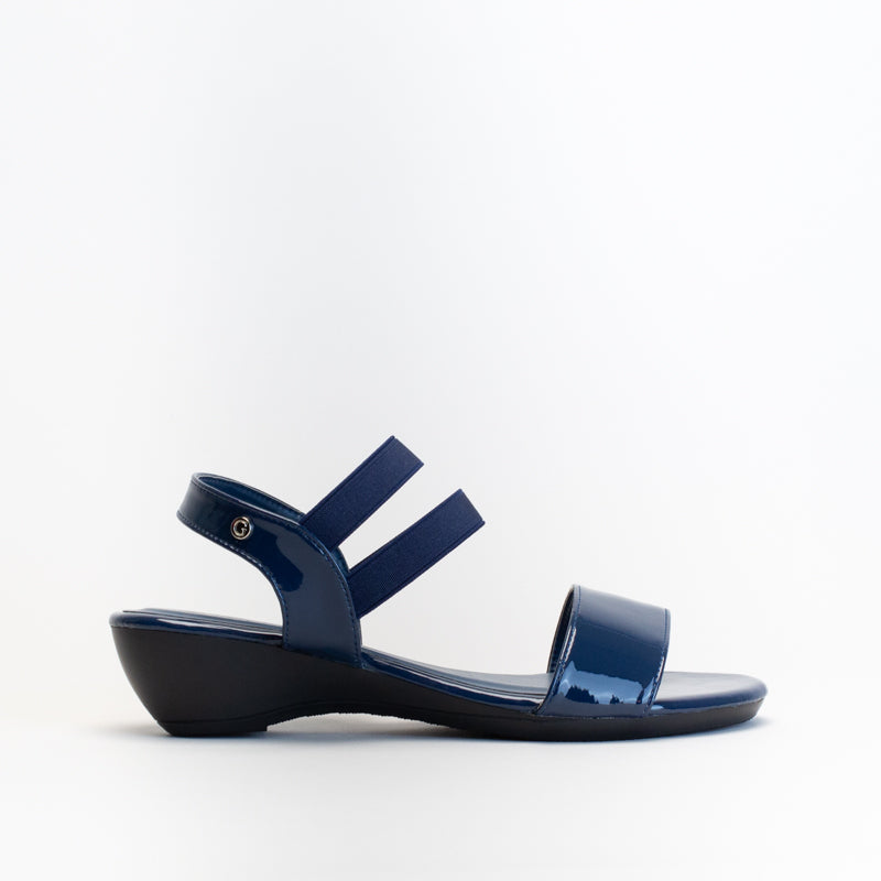 Giovanni Women Elasticated Patent Wedge Sandal _ 150552