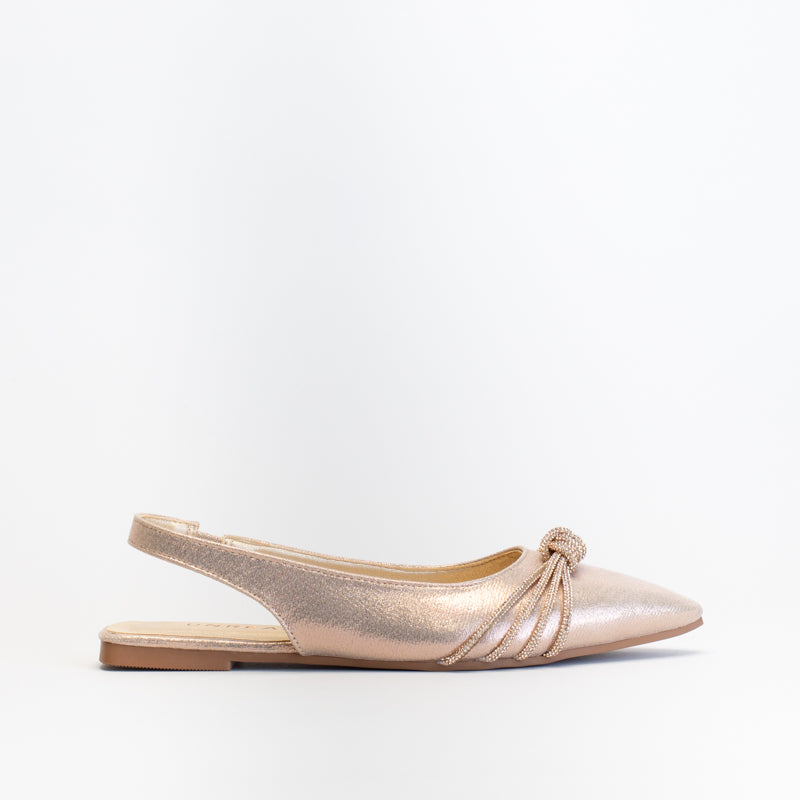 Unreal Women Pointy Sling Back With Diamante Knot _ 150819
