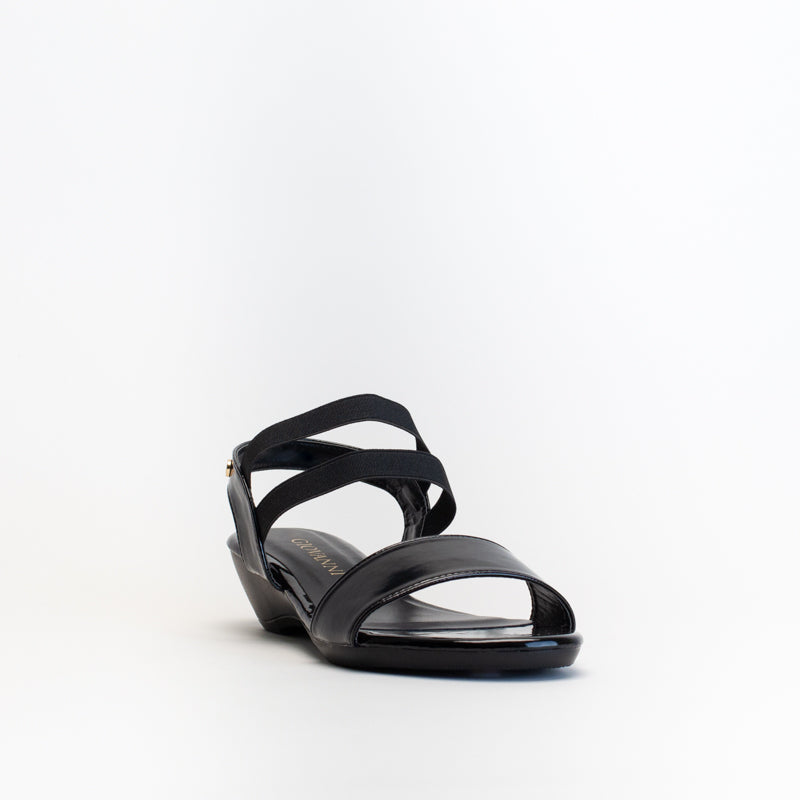 Giovanni Women Elasticated Patent Wedge Sandal _ 150552