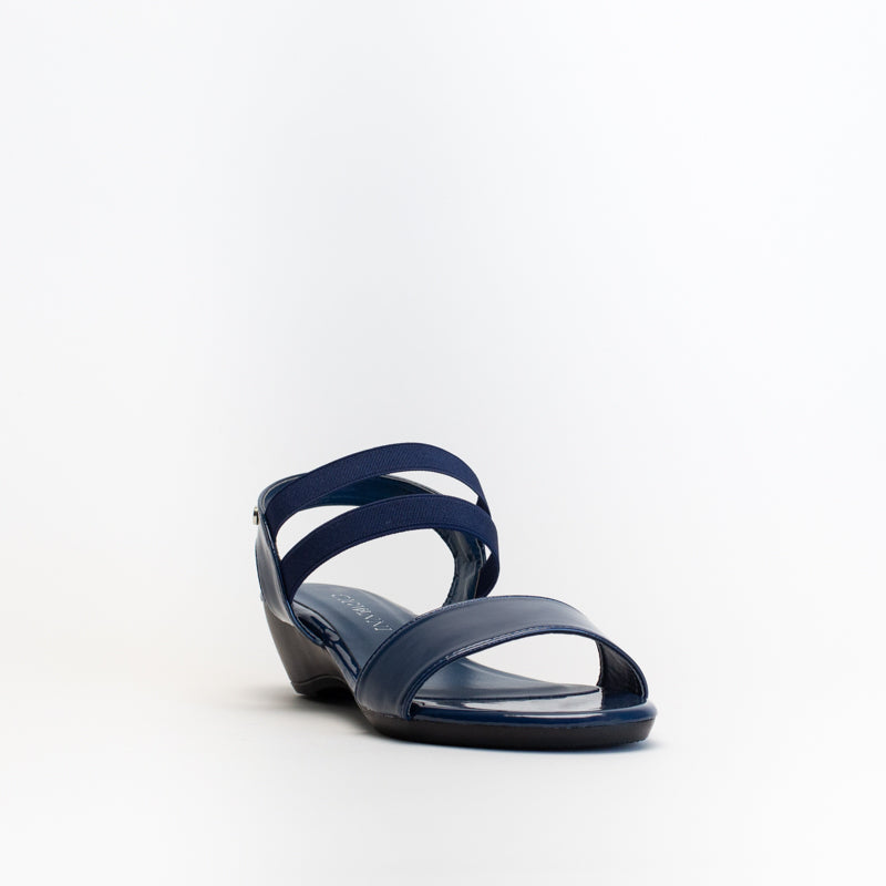 Giovanni Women Elasticated Patent Wedge Sandal _ 150552