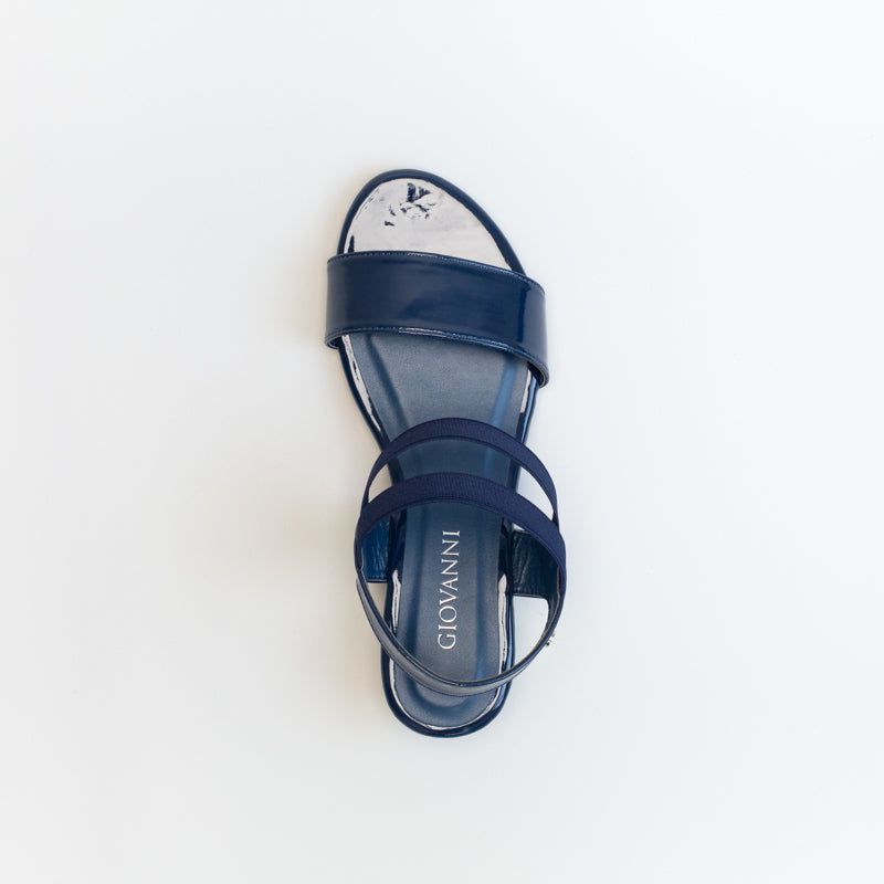 Giovanni Women Elasticated Patent Wedge Sandal _ 150552