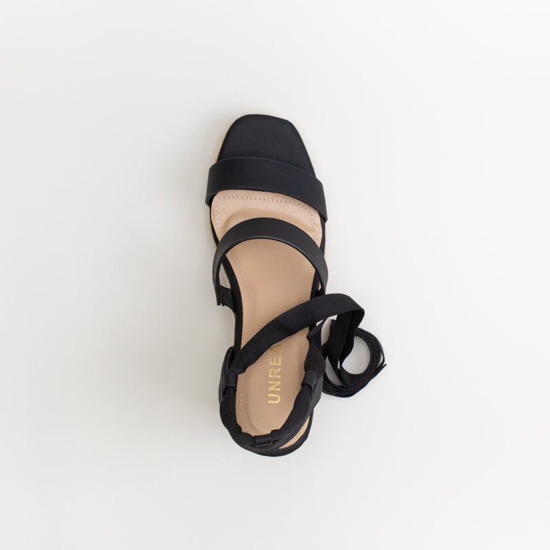 Unreal Women Square Toe Espadrille Wedge Sandal _ 150758