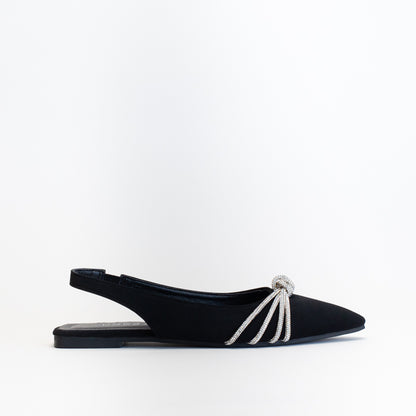 Unreal Women Pointy Sling Back With Diamante Knot _ 150819