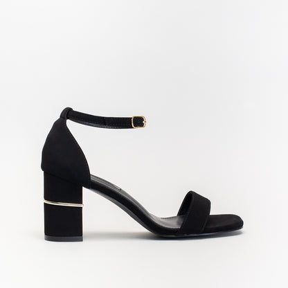 Unreal Women High Block Heel Sandal With Gold Trim _ 140627
