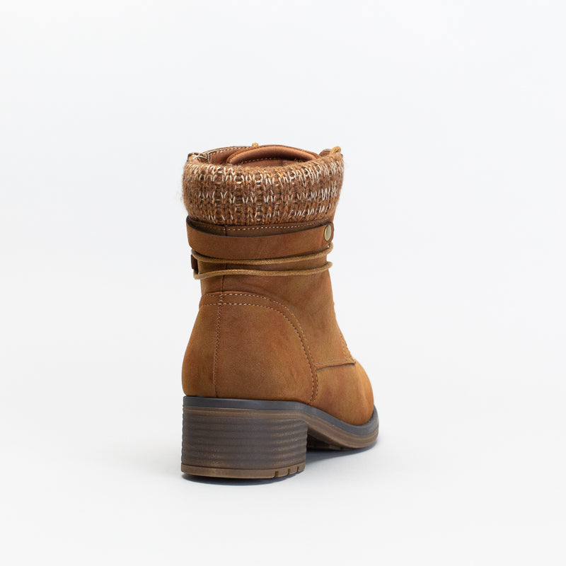 April leather and knit boot clearance