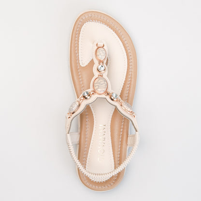 Comfort Thong Sandal With Stone Detail _ 165957