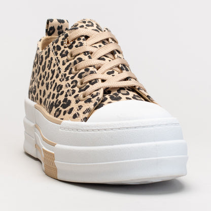 Animal print lace up platform sneaker _ 166262
